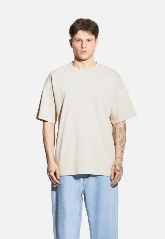 Koszulka męska t-shirt oversize Prosto Box 2.0 beżowa