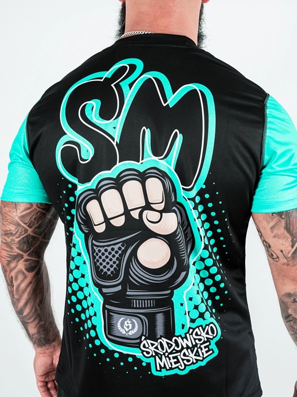 Koszulka sportowa męska Środowisko Miejskie Mesh Fist czarna