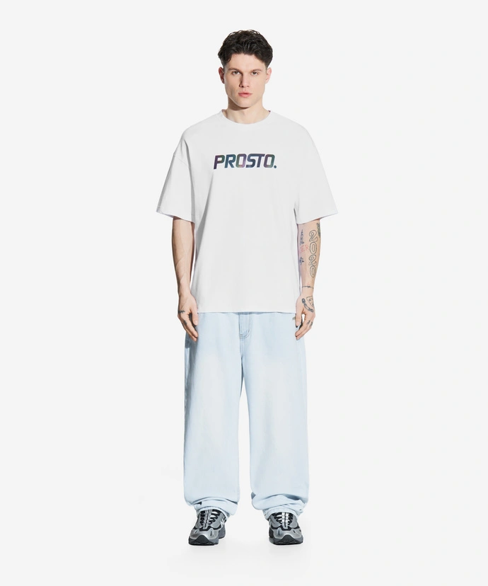 Koszulka męska t-shirt oversize Prosto Cameleo biała