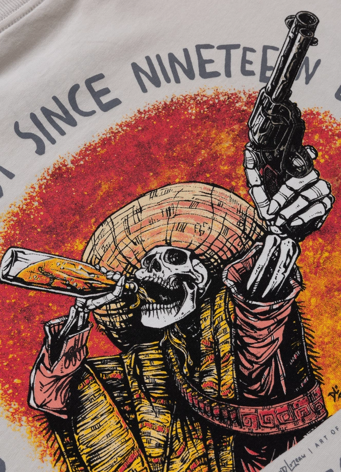 Koszulka męska T-Shirt oversize Pitbull Shot For Shot Loose Fit złamana biel