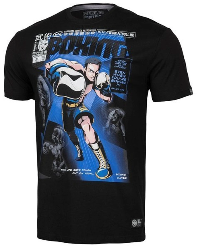 Koszulka T-Shirt Pit Bull Boxing Comics black