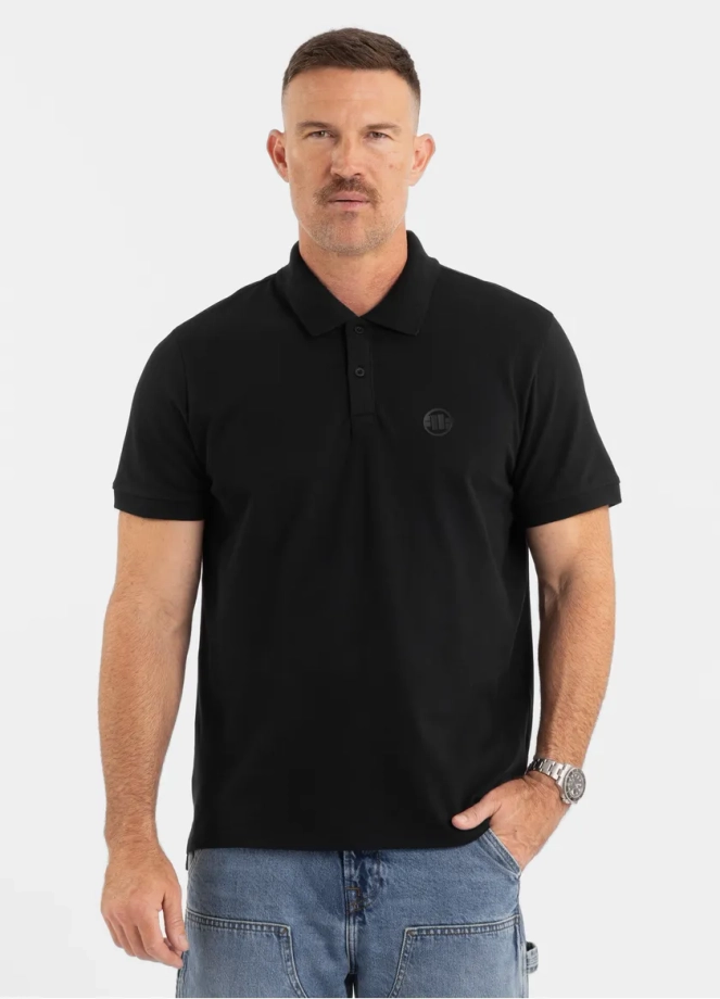 Koszulka męska Polo Pit Bull Pitbull Pique Regular czarno/czarna