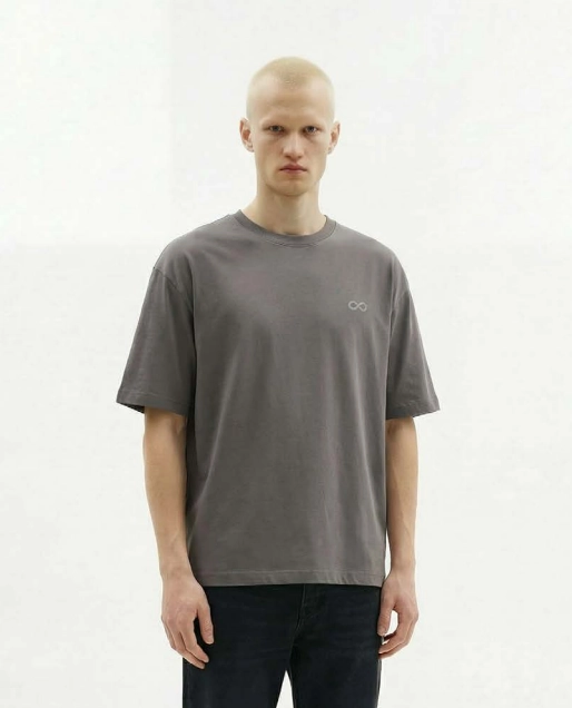 Koszulka męska t-shirt oversize Prosto Big Log Infinity ciemno szara