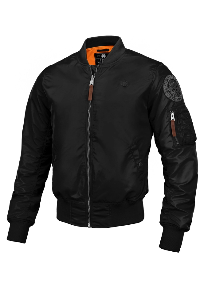 Kurtka męska przejściowa wiosenna Pit Bull MA 1 Logo Flight Jacket 2 bomber czarna