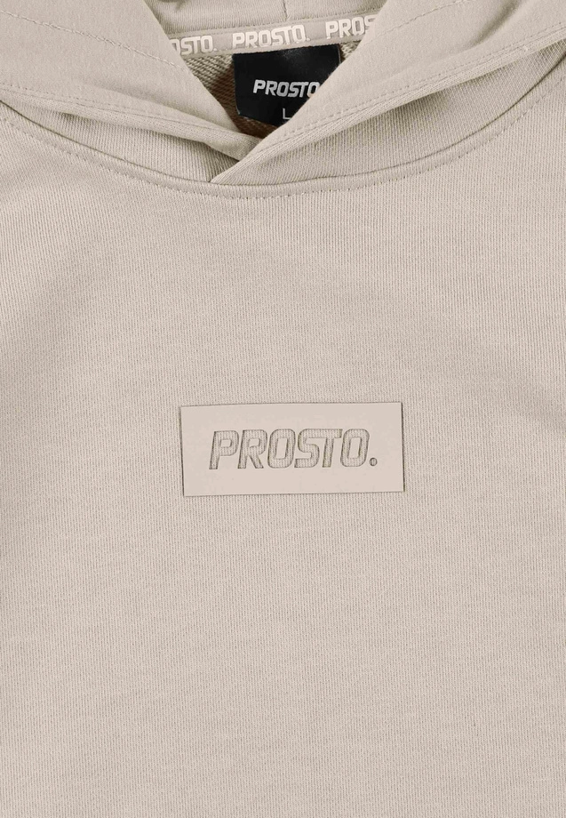 Bluza męska z kapturem oversize Prosto Box 2.0 beżowa
