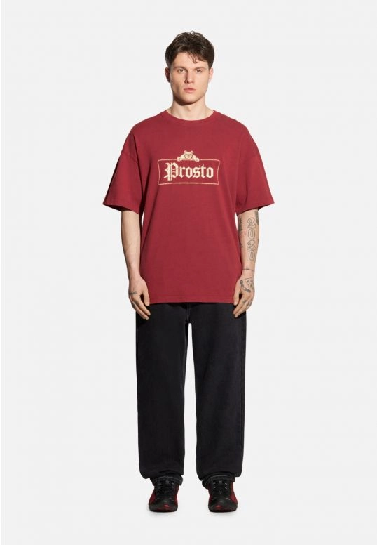 Koszulka męska t-shirt oversize Prosto Bull czerwona