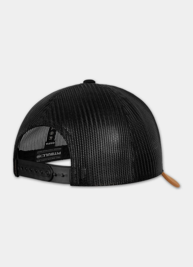 Czapka z daszkiem Snapback Trucker Pit Bull Pitbull San Diego CA czarno/pomarańczowa