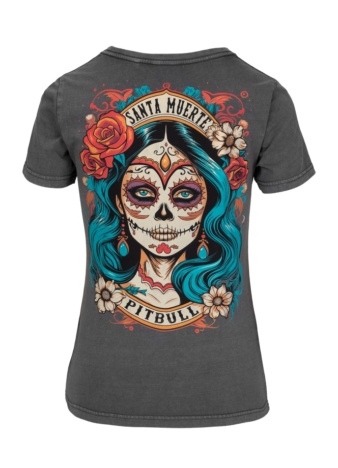 Koszulka damska T-shirt Pit Bull Santa Muerte 25 szara