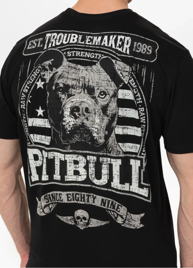 Koszulka męska T-Shirt Pit Bull Pitbull Troublemaker czarna