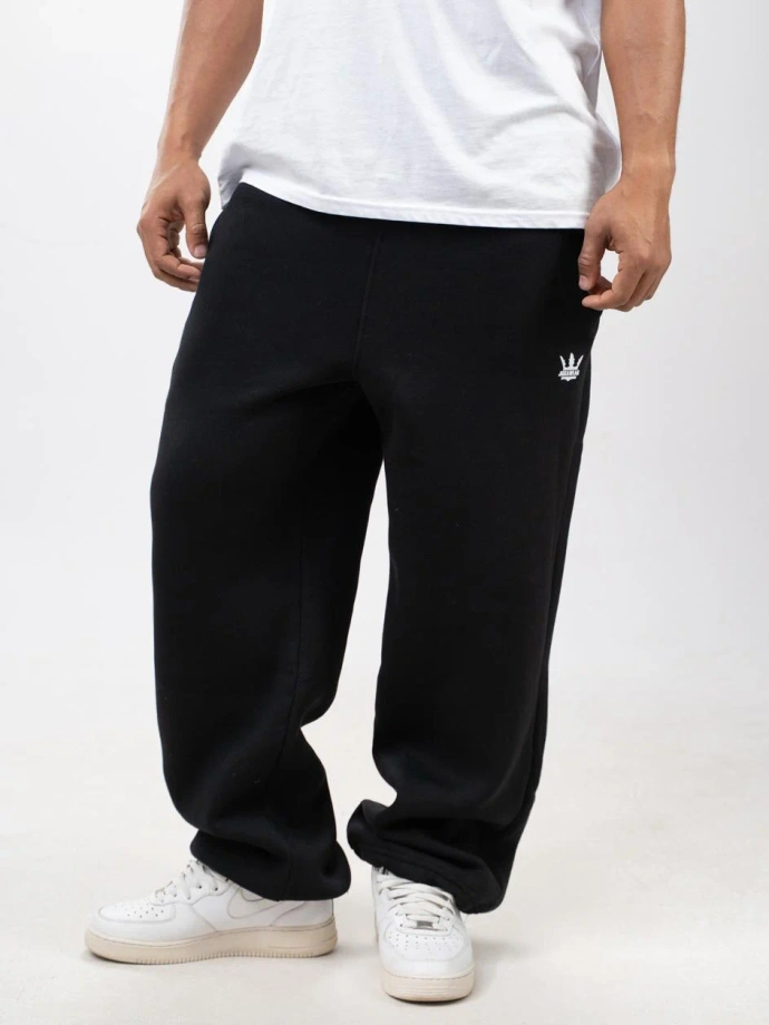 Spodnie dresowe męskie Baggy Jigga Wear Logo Drawcord czarne