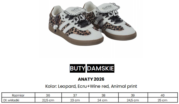 Buty sneakersy damskie Olavoga Anaty kremowo/bordowe