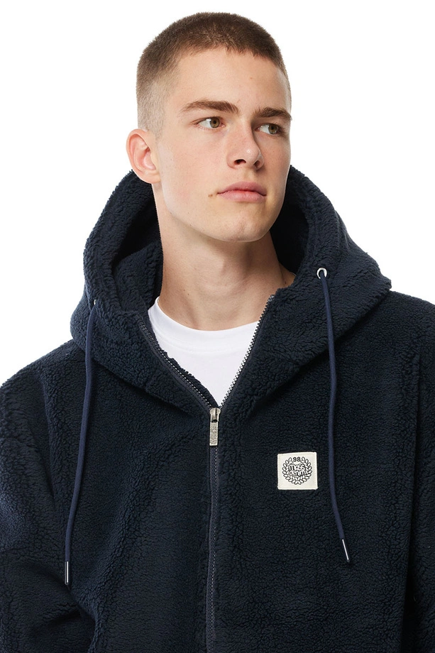 Kurtka przejściowa rozpinana Teddy Mass Denim Patch granatowa