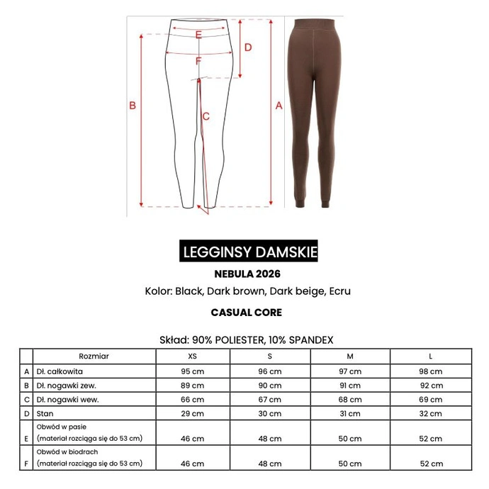 Legginsy modelujące OLAVOGA NEBULA brązowe