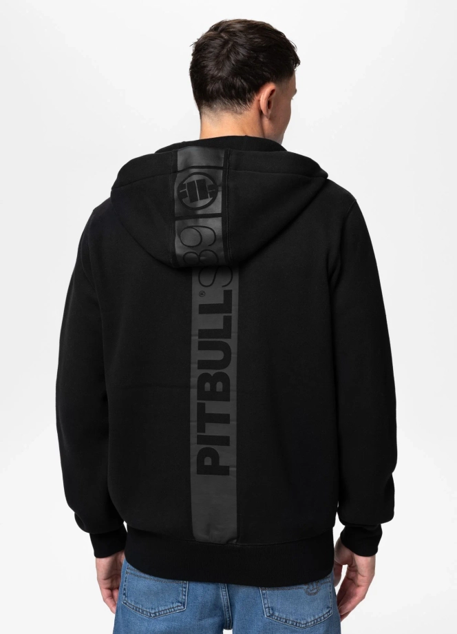 Bluza męska rozpinana z kapturem Pit Bull Hilltop czarno/czarna
