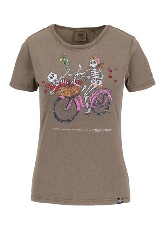 Koszulka damska T-shirt Pit Bull CruisinAndBoozin brązowy
