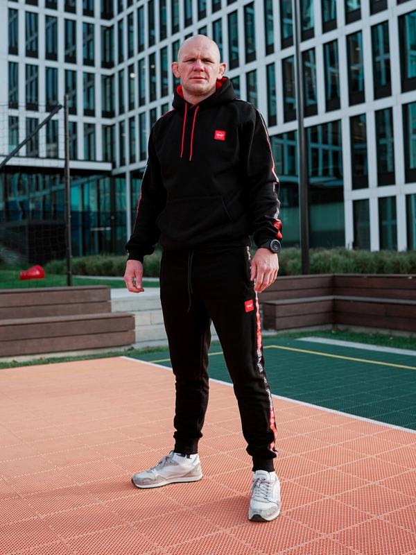 Spodnie dresowe męskie Środowisko Miejskie CLS Mini Red czarne