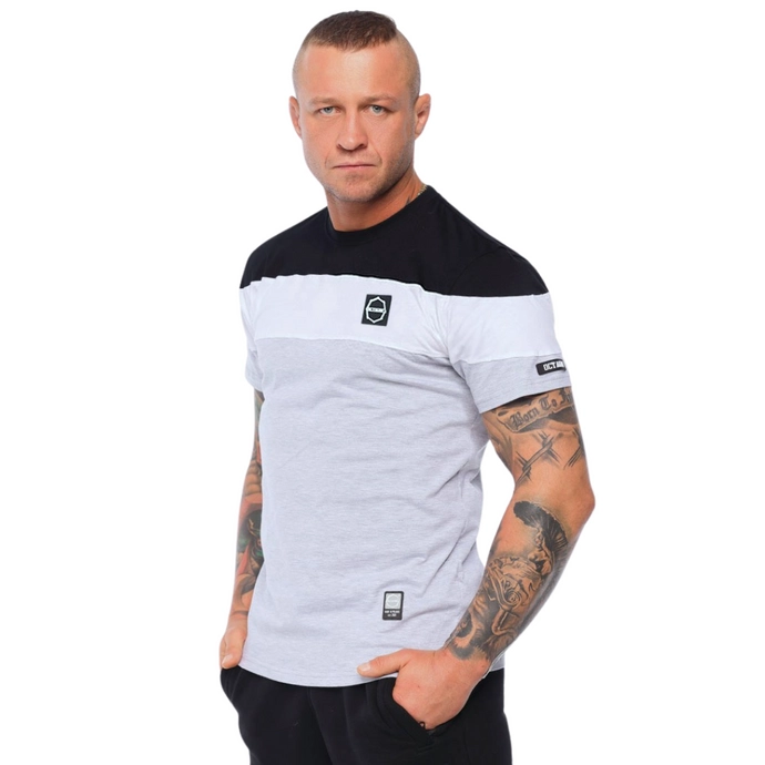 Koszulka męska T-shirt Octagon Tyle Szans Ile Odwagi trójkolorowy biało/czarno/szary
