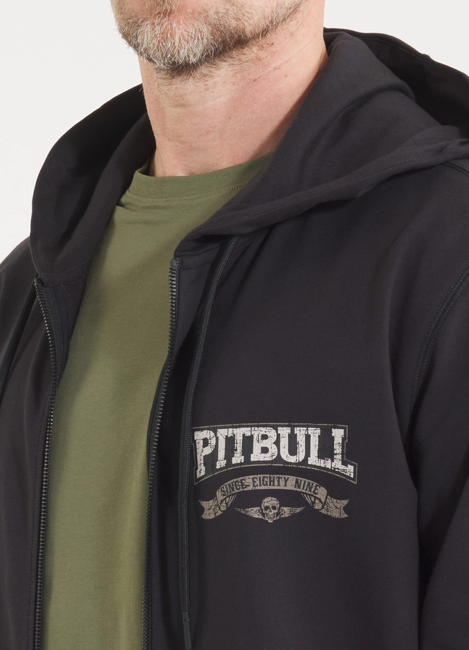 Bluza męska z kapturem Pitbull Pit Bull Troublemaker ZIP czarna