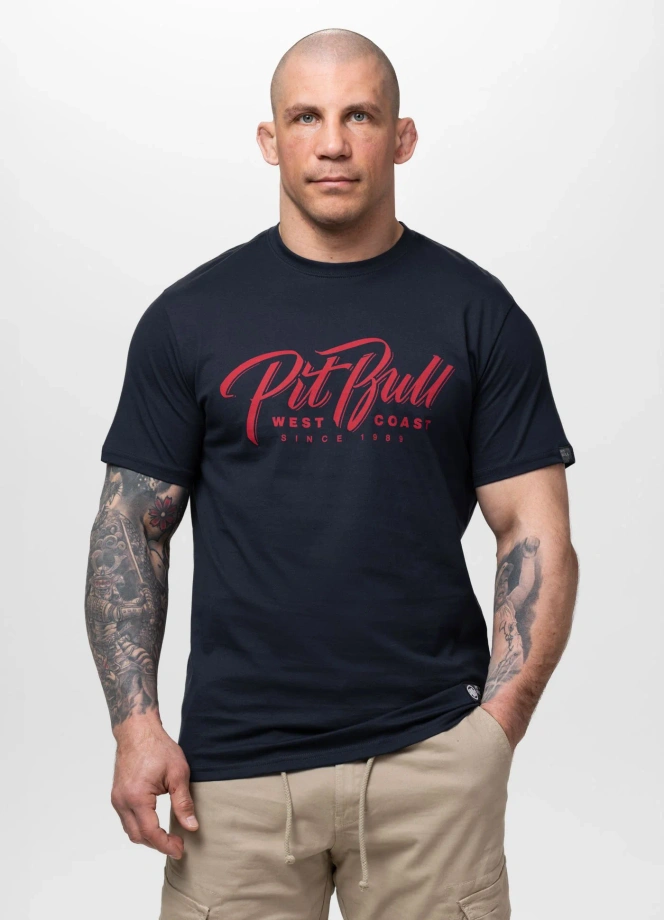 Koszulka męska T-Shirt Pit Bull Pitbull El Jeffe granatowa