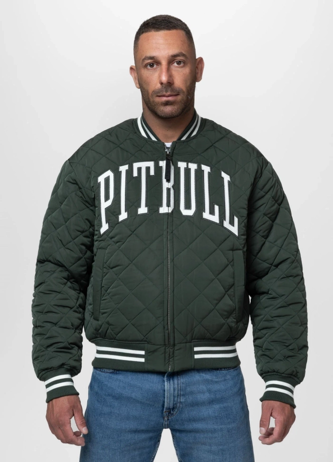 Kurtka męska przejściowa bejsbolówka Pit Bull Jupiter zielona