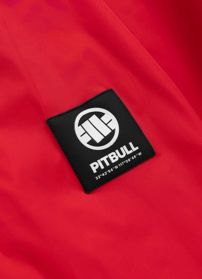 Kurtka męska wiosenna przejściowa Pit Bull Athletic Logo wiatrówka fluo czerwona