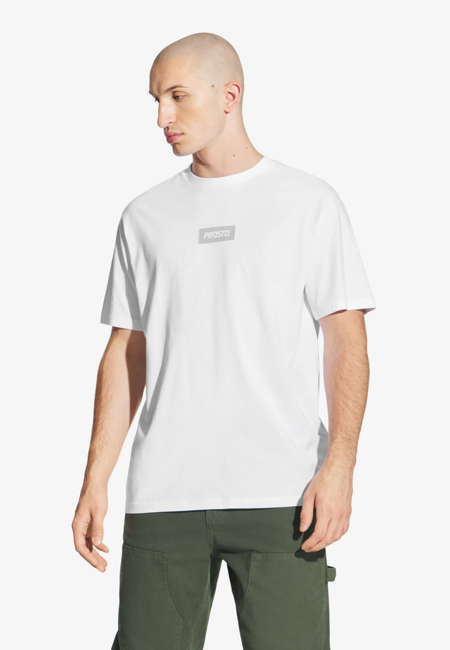 Koszulka męska t-shirt Prosto Box Logo biała