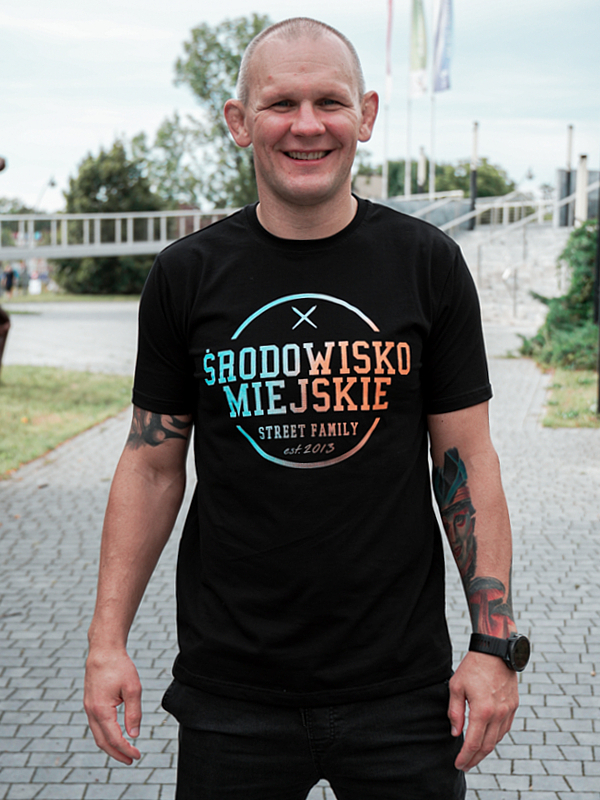 Koszulka męska t-shirt Środowisko Miejskie Theme 2.0 czarna/niebieska