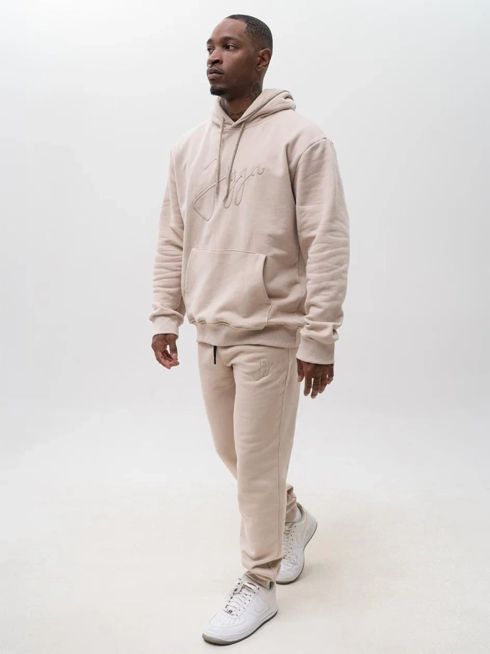 Komplet dresowy męski Jigga Wear Small Written Tag beżowy