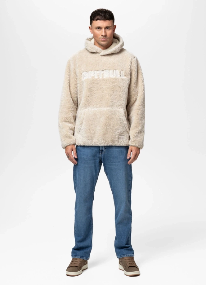Bluza męska z kapturem Pit Bull Aragon beżowa