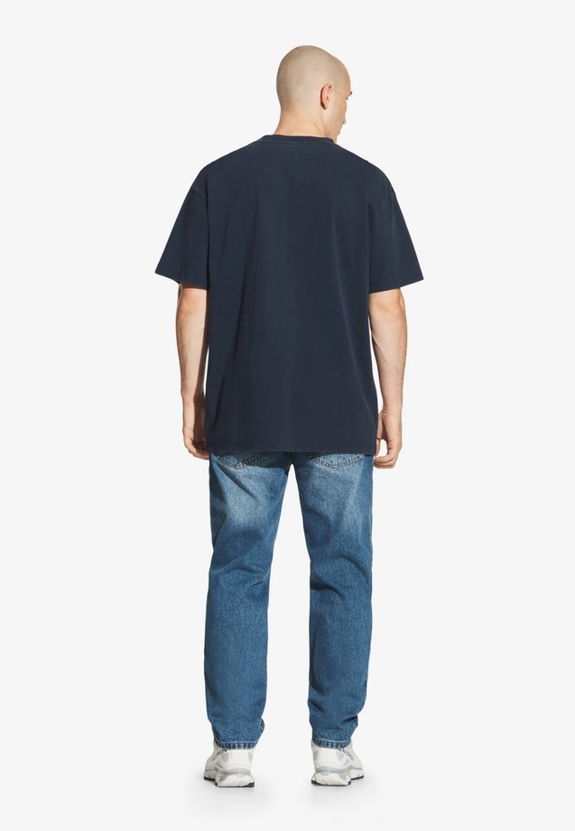 Koszulka męska t-shirt oversize Prosto Big Log Washed granatowa
