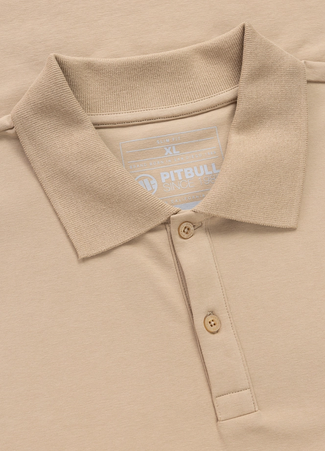 Koszulka męska Polo Pitbull Jersey Slim Fit Small Logo beżowa