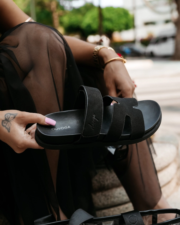 Klapki damskie Olavoga Duotone czarne