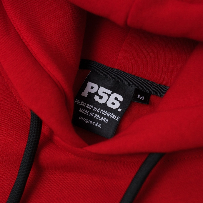 Bluza męska z kapturem Dudek P56 Palę Sobie Grass czerwona