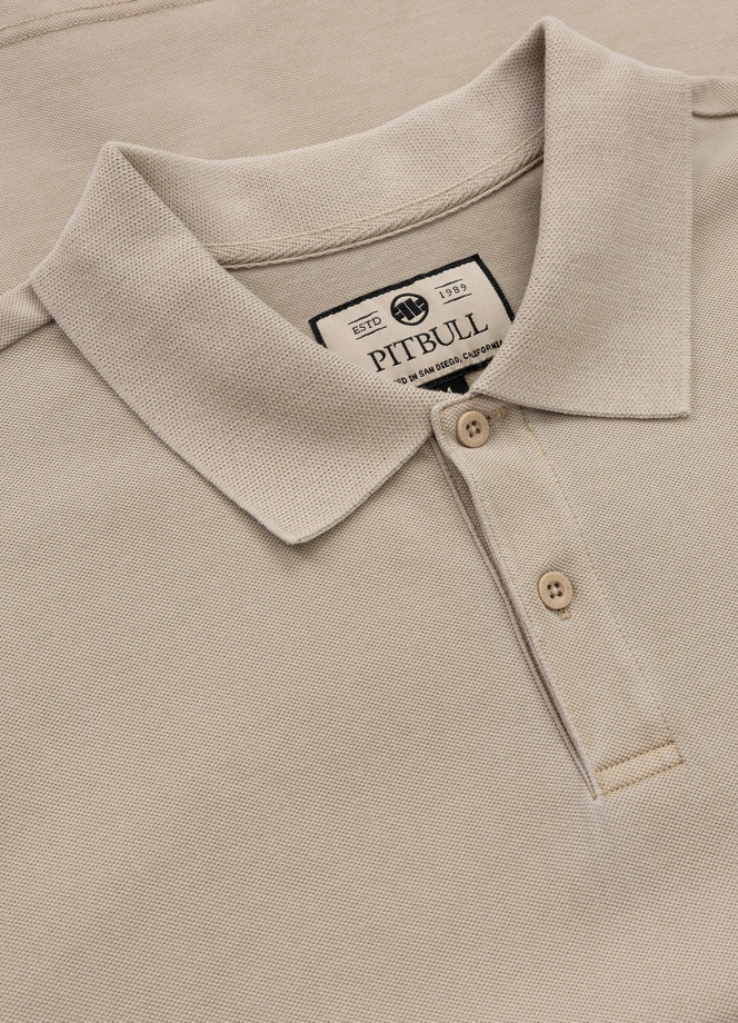 Koszulka męska Polo Pitbull Pique Small Logo Washed beżowa
