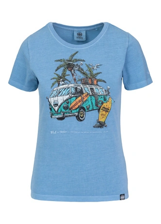 Koszulka damska T-shirt Pit Bull BeachBreak sprany niebieski