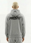 Bluza męska z kapturem half-zip Prosto Big Log Infinity szara