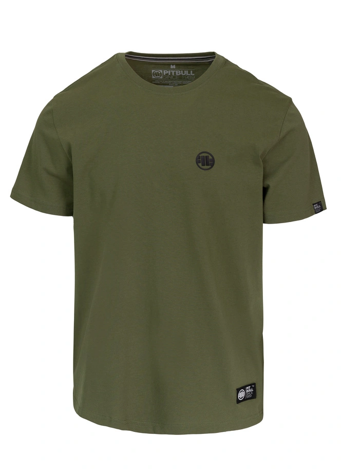 Koszulka męska T-Shirt Pitbull Small Logo oliwkowa zielona