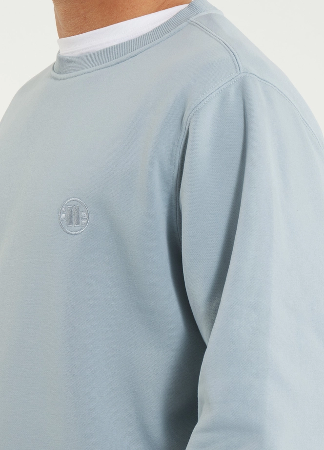 Bluza męska bez kaptura Pitbull Pit Bull Lancaster 2 Washed jasno niebieska