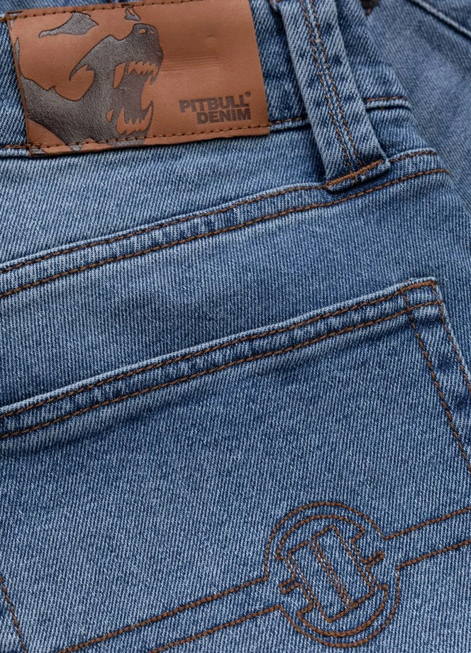 Spodenki szorty jeans męskie Pitbull Classic Wash Hornblend niebieskie