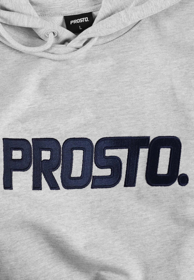 Bluza męska z kapturem oversize Prosto Check szara