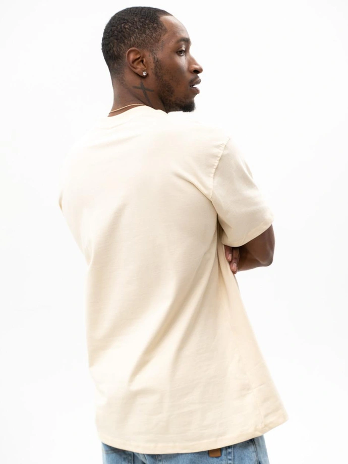 Koszulka t-shirt męski Jigga Wear Haft Simple Crown beżowa