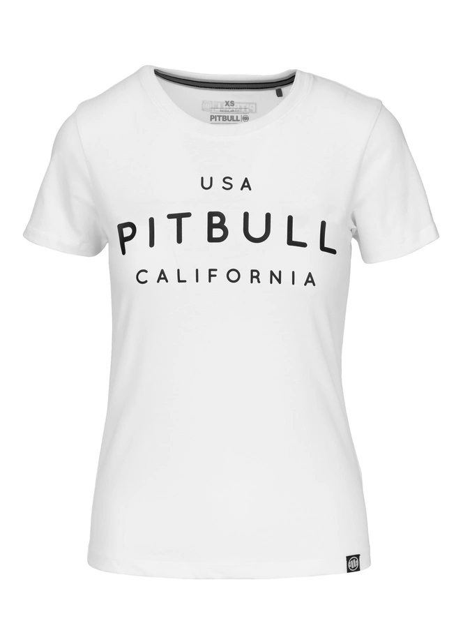 Koszulka t-shirt damska Pit Bull Pitbull USA CAL biała