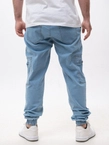 Spodnie męskie Jeans Jogger Bojówki Jigga Wear Stripe Zip Cargo jasno niebieskie