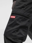 Spodnie męskie Materiałowe Jogger Bojówki Jigga Wear Stripe Zip Cargo black/red czarne