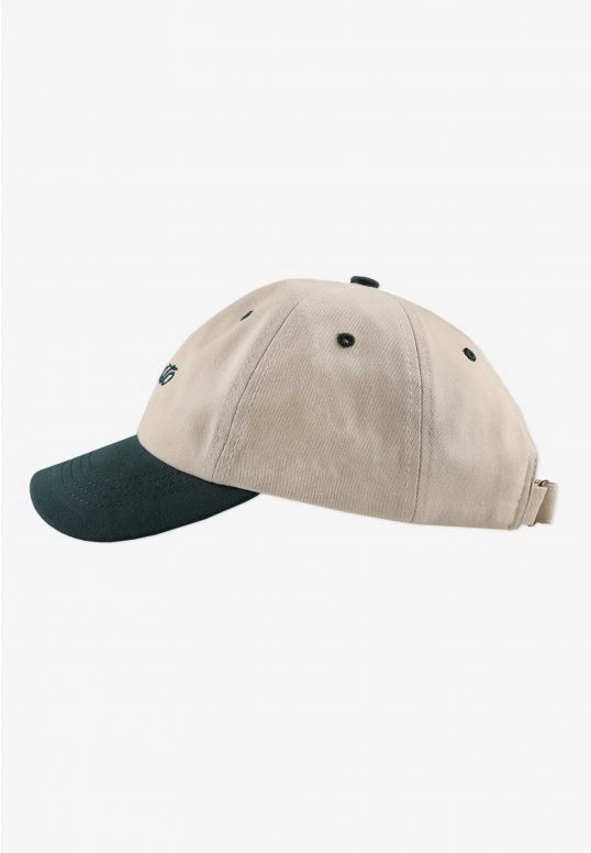 Czapka dziecięca z daszkiem Prosto Frajda kremowa/zielona