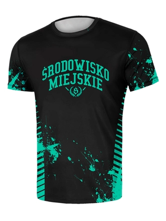Koszulka męska sportowa Środowisko Miejskie Mesh Breakdown czarno/miętowa
