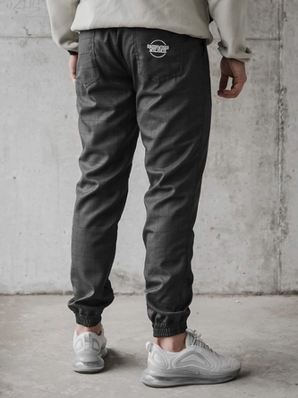 Spodnie męskie materiałowe jogger Środowisko Miejskie Classic Icon szare