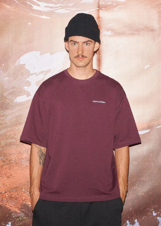 Koszulka męska t-shirt Coalition CLTN Bjerg śliwkowa fioletowa