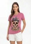 Koszulka t-shirt damska Pit Bull Dia De Los Perros różowa