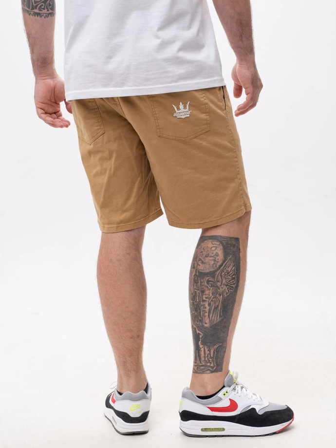Spodenki szorty męskie materiałowe Jigga Wear Crown Pocket piaskowe